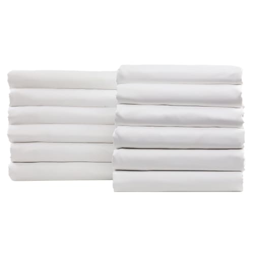 Naked Flat Sheet, T300 Sateen Weave, 60% Cotton/40% Tencel Modal, King 114x120, White